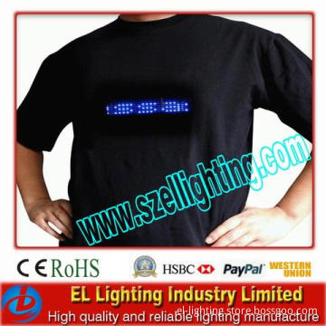 LED T-Shirt with Clock Showing